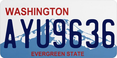 WA license plate AYU9636