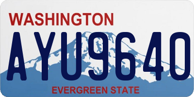 WA license plate AYU9640