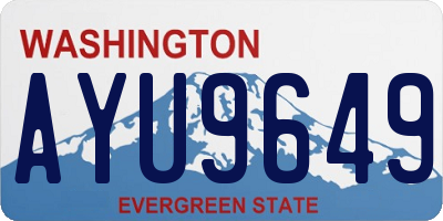WA license plate AYU9649