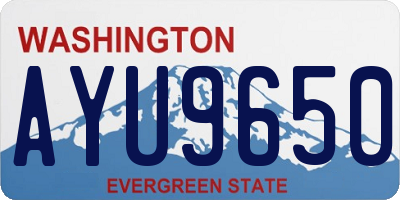 WA license plate AYU9650