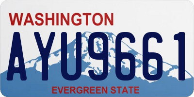 WA license plate AYU9661