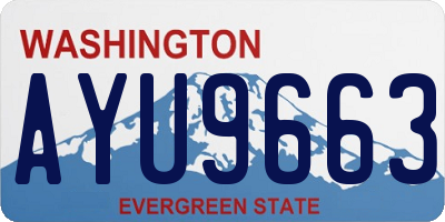 WA license plate AYU9663