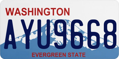 WA license plate AYU9668