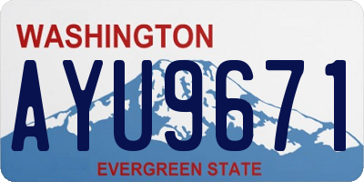 WA license plate AYU9671