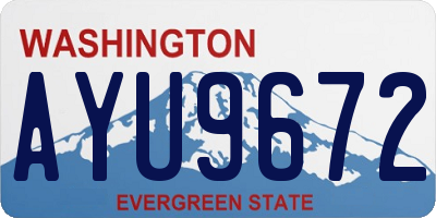 WA license plate AYU9672