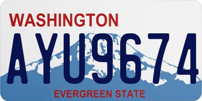 WA license plate AYU9674