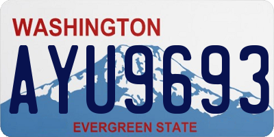 WA license plate AYU9693