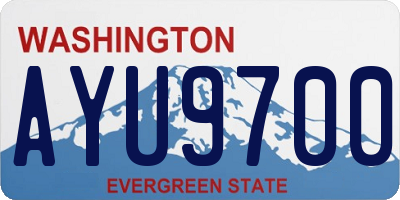 WA license plate AYU9700