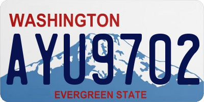 WA license plate AYU9702