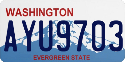 WA license plate AYU9703