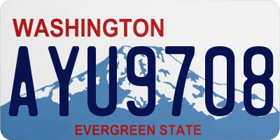 WA license plate AYU9708