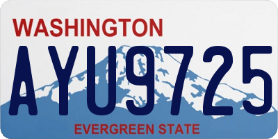 WA license plate AYU9725