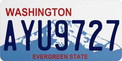 WA license plate AYU9727