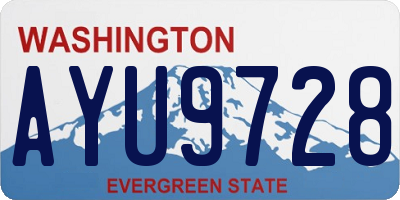 WA license plate AYU9728