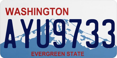 WA license plate AYU9733