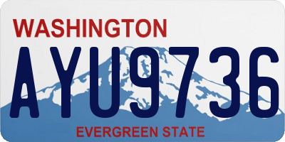 WA license plate AYU9736