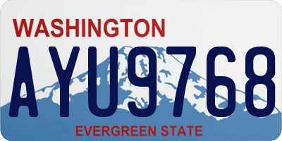 WA license plate AYU9768