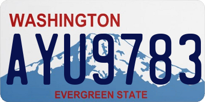 WA license plate AYU9783