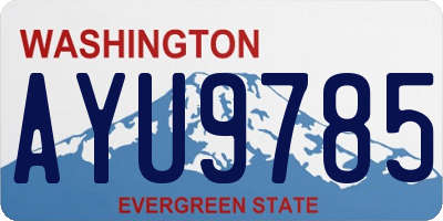WA license plate AYU9785