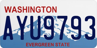 WA license plate AYU9793