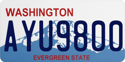 WA license plate AYU9800