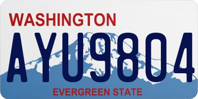 WA license plate AYU9804