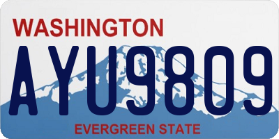 WA license plate AYU9809