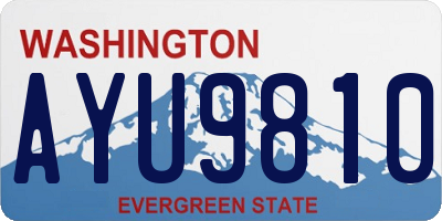 WA license plate AYU9810