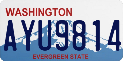 WA license plate AYU9814