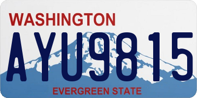 WA license plate AYU9815