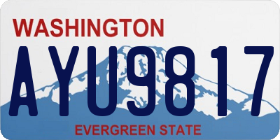WA license plate AYU9817
