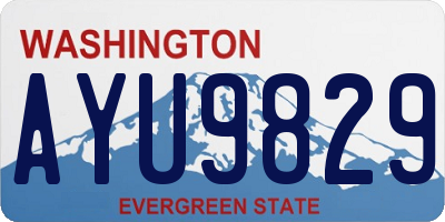 WA license plate AYU9829