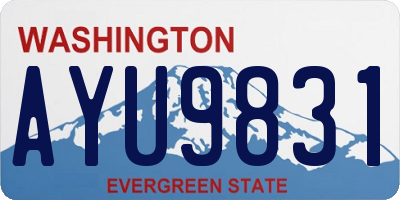 WA license plate AYU9831