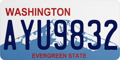 WA license plate AYU9832