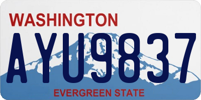 WA license plate AYU9837
