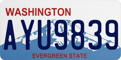 WA license plate AYU9839