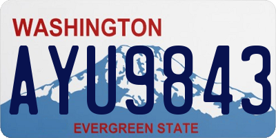 WA license plate AYU9843