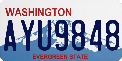 WA license plate AYU9848