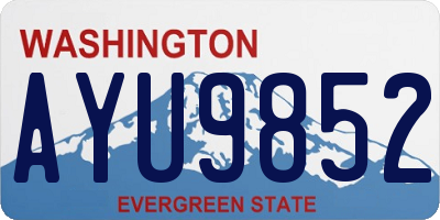 WA license plate AYU9852