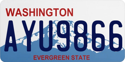 WA license plate AYU9866