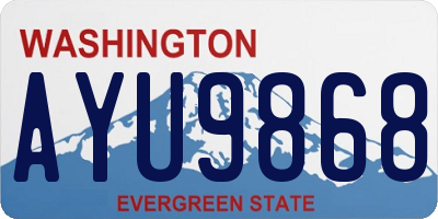 WA license plate AYU9868