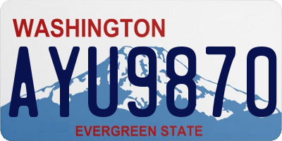 WA license plate AYU9870
