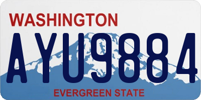 WA license plate AYU9884