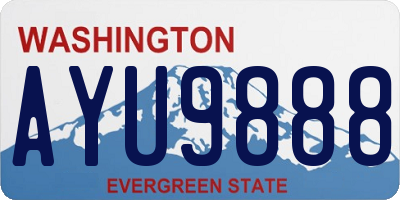 WA license plate AYU9888