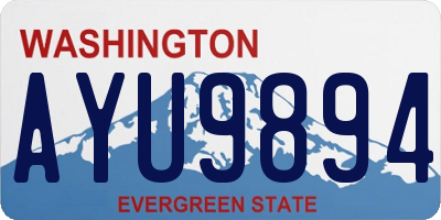 WA license plate AYU9894