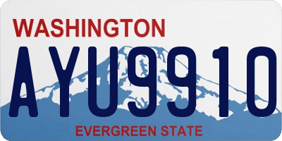 WA license plate AYU9910