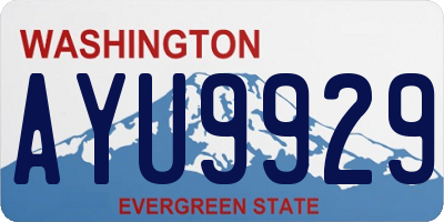 WA license plate AYU9929