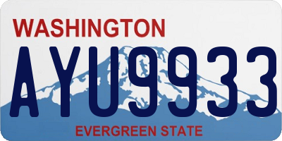 WA license plate AYU9933