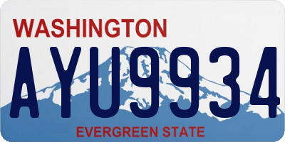WA license plate AYU9934