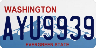 WA license plate AYU9939